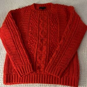 Banana Republic Red Cable Knit Sweater
